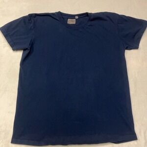 Naked and Famous Circular Knit T-Shirt Men's XL Navy Blue Tee Made in Canada